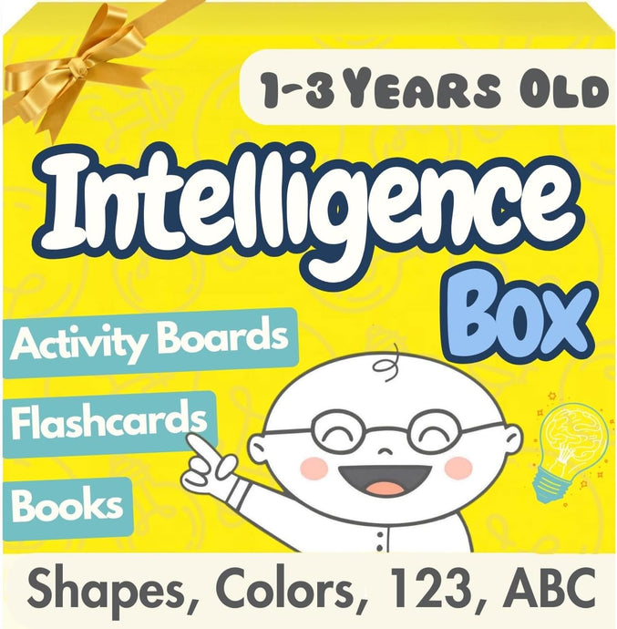 Pidoko Kids Intelligence Box - 1 2 Year Old Learning Activities - Books, Toddler Flash Cards & Educational Toys - Preschool Birthday Gifts for Boy Girl 1-3