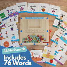 Pidoko Kids Words Spelling Maze - Letters, Numbers, Colors, Shapes, Sight Words, Opposites & Action Verbs - 38 Flash Cards Double Sided (76 Words) - Learning & Educational Toys for 3+ Year Olds