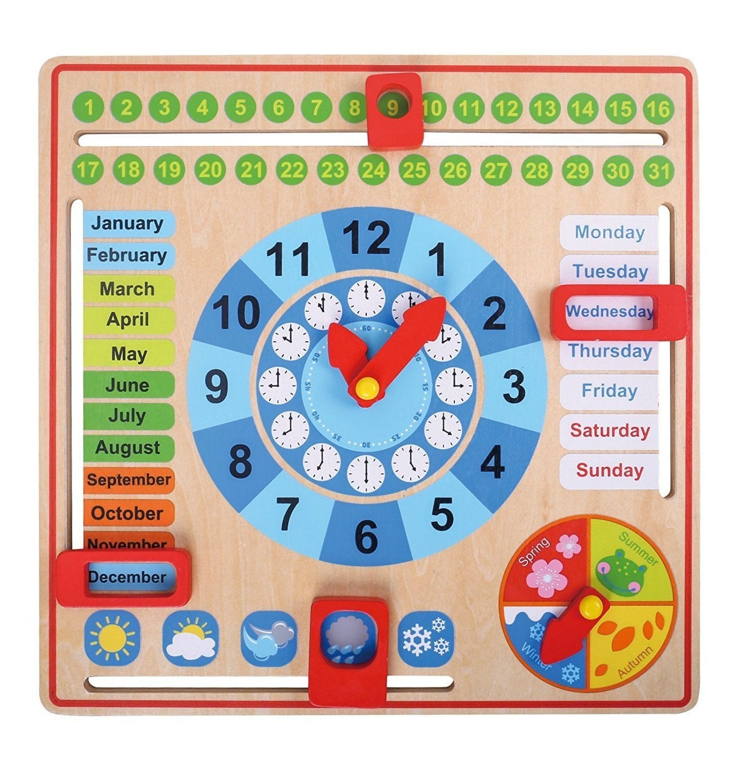 My First Calendar - All About Today Wooden Board Toy, Kids Calendar – Pidoko Kids My First Calendar - All About Today Wooden Board Toy, Kids Calendar – Pidoko Kids