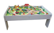 Train Table, Grey with 90 Pcs Train Set and Accessories