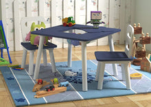 Pidoko Kids Table and Chairs Set with Storage - Blue/White