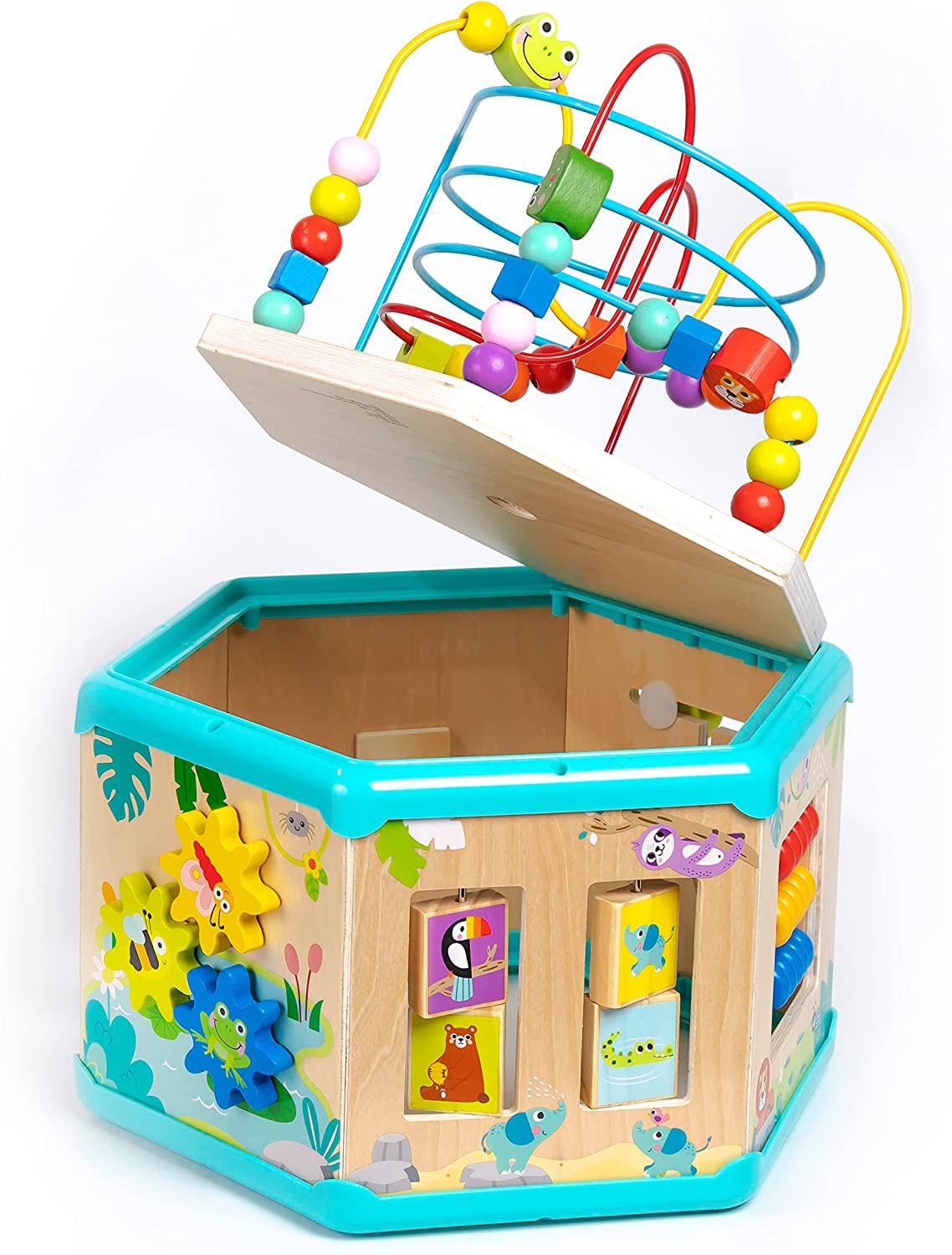 Dice Tower Pidoko Kids Wooden Stacking MMF7 Building Blocks 49 Pcs