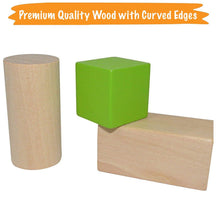 Wooden Building Blocks Set, 100 Pcs - Includes Carrying Container