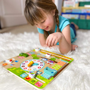 All About Today Board -  Montessori Toys for Toddlers 3 Years - Wooden Calendar and Learning Clock